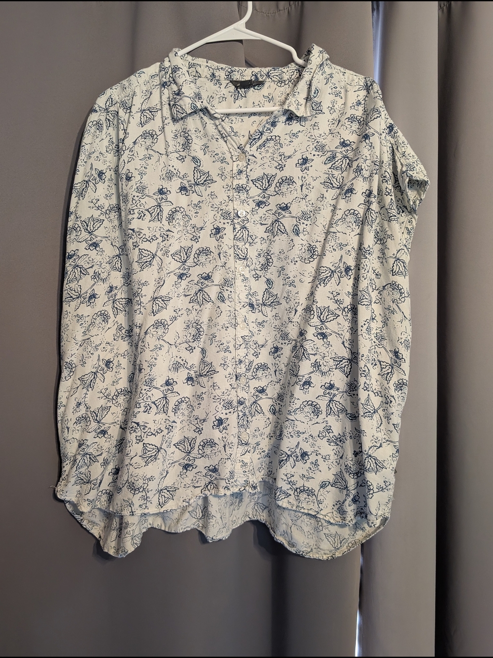 Light Blue Floral Button-Down Shirt - Eddie Bauer